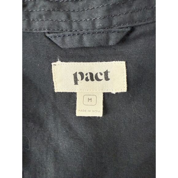 Pact Sz M Organic Cotton Stretch Blazer Jacket Notched Black Career Long Sleeve - Picture 6 of 9